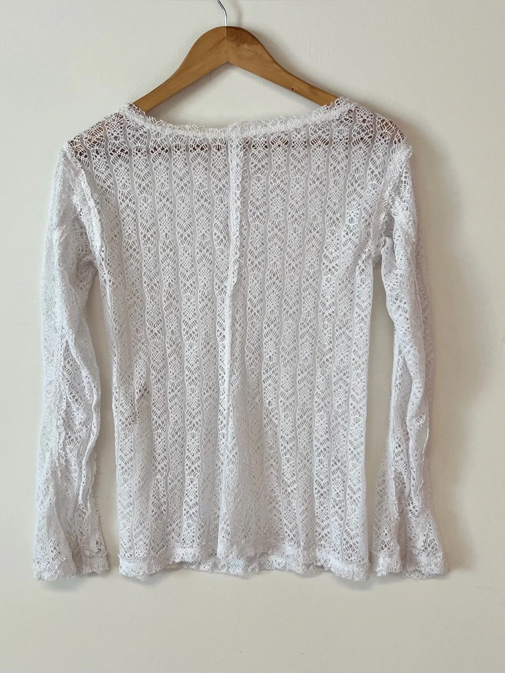Free People On The Road Twisted Lace Top Size Small Women's Ivory